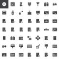 Database system vector icons set Royalty Free Stock Photo