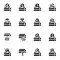 Database system vector icons set Royalty Free Stock Photo