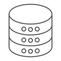 Database thin line icon, data and analytics Royalty Free Stock Photo