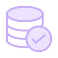Database tick color line icon Royalty Free Stock Photo