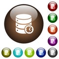 Database timed events color glass buttons