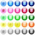 Database timed events icons in color glossy buttons