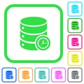 Database timed events vivid colored flat icons