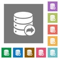 Database transaction commit square flat icons Royalty Free Stock Photo