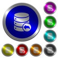 Database transaction rollback luminous coin-like round color buttons