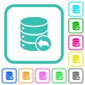 Database transaction rollback vivid colored flat icons Royalty Free Stock Photo