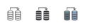 Database transfer files different style icon set