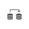 Database transfer files icon simple vector symbol
