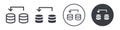 Database transfer files icon Vector logo outline