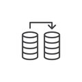 Database transfer files line icon