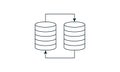 Database Transfer icon. Illustration isolated for graphic and web design.