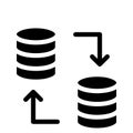 Database transfer vector glyphs icon