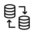 Database transfer vector line icon