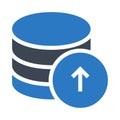 Database upload glyphs double color icon Royalty Free Stock Photo