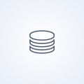 Database, vector best gray line icon Royalty Free Stock Photo