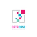 Database - vector business logo template concept illustration. Digital technology creative sign. Cryptocurrency blockchain