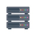 Database vector flat color icon