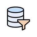 Database vector flat color icon Royalty Free Stock Photo