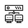 Database vector thin line icon Royalty Free Stock Photo
