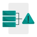 Database warning icon. Error alert symbol. Vector system problem. Danger sign illustration Royalty Free Stock Photo