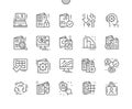 Database Well-crafted Pixel Perfect Vector Thin Line Icons 30 2x Grid for Web Graphics and Apps. Royalty Free Stock Photo
