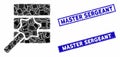 Database Wizard Mosaic and Grunge Rectangle Master Sergeant Watermarks
