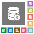 Database working square flat icons Royalty Free Stock Photo