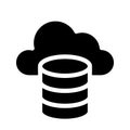 Databse cloud vector glyphs icon