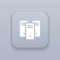 Datacenter, database button, best vector on a gray background, EPS 10 Royalty Free Stock Photo