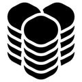 Datacenter, HDD, hard disk drive webhosting icon, symbol. Archive, recovery, mainframe tech, technology icon. Database, databank Royalty Free Stock Photo