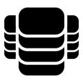 Datacenter, HDD, hard disk drive webhosting icon, symbol. Archive, recovery, mainframe tech, technology icon. Database, databank