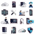 Datacenter Hosting Server Cloud Set Royalty Free Stock Photo