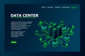 Datacenter, hosting server or data center room concept. Concept of big data processing center, cloud database Royalty Free Stock Photo