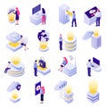 Datacenter Isometric Icons Background Royalty Free Stock Photo