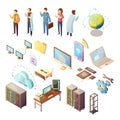 Datacenter Isometric Icons Set