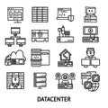 Datacenter Monochrome Icons Set