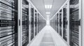 Data Centers With Endless Rows Of Servers Royalty Free Stock Photo