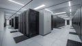 Data Centers With Endless Rows Of Servers Royalty Free Stock Photo