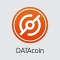 Datacoin Cryptocurrency Coin. Vector Symbol of DATA. Royalty Free Stock Photo
