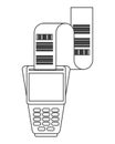 dataphone with receipt icon line design