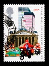 Datapost, Motorcyclist, City of London, British Post serie, circa 1985