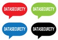 DATASECURITY text, on rectangle speech bubble sign. Royalty Free Stock Photo
