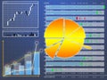 Datasheet currency tender upon finance market Royalty Free Stock Photo