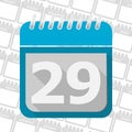 Date button, Calendar sign icon.29 day month symbol.