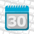 Date button, Calendar sign icon.30 day month symbol.