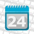 Date button, Calendar sign icon. 24 day month symbol.