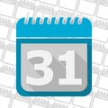 Date button, Calendar sign icon.31 day month symbol.