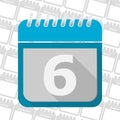 Date button, Calendar sign icon.6 day month symbol.