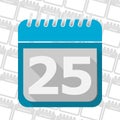Date button, Calendar sign icon. 25 day month symbol.