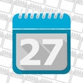 Date button, Calendar sign icon.27day month symbol.